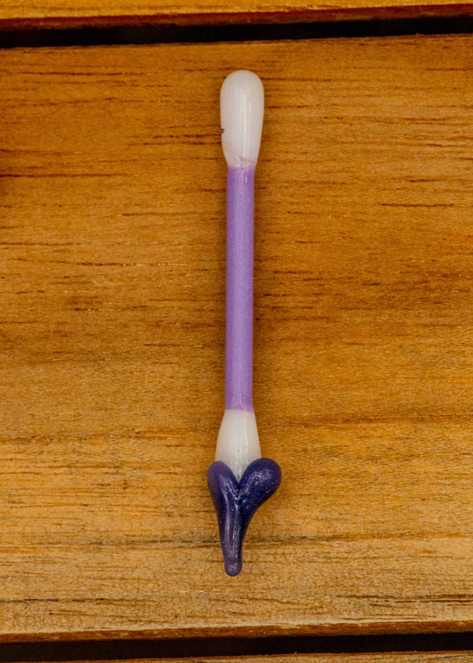 sophisticated art piece - Blue Sparkle Heart Tip Tiny Q Tip Dabber by Sakibomb