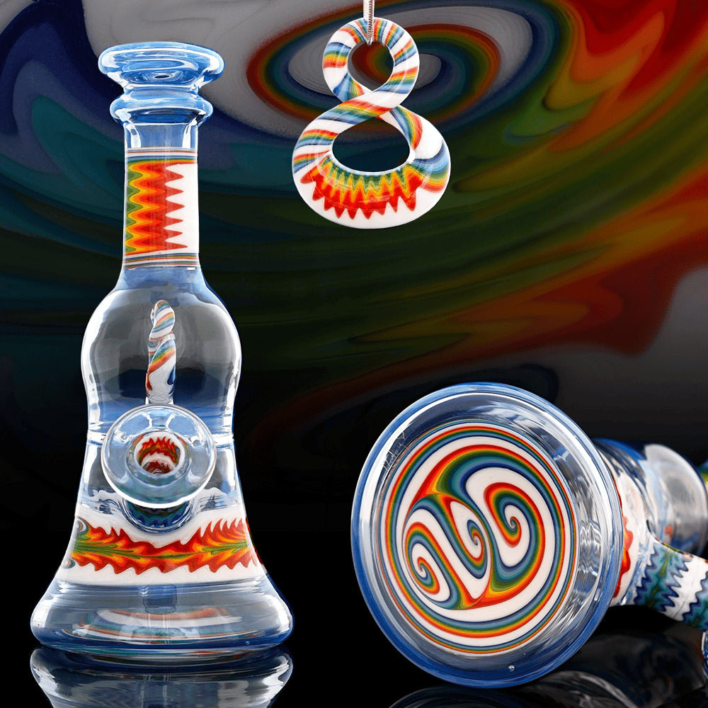 innovative glass pendant - Rainbow Wig Wag Infinity Tube Set by NateyLove (w/ Pendant & Signed Pelican Case)