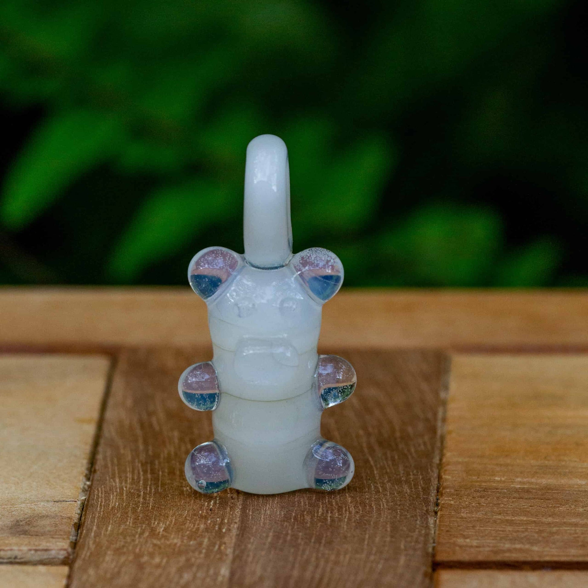 artisan-crafted glass pendant - Glowstick UV Heady Bear Pendant by Alexander the Great