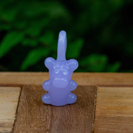 meticulously crafted glass pendant - Lavender Mystery CFL Heady Bear Pendant by Alexander the Great