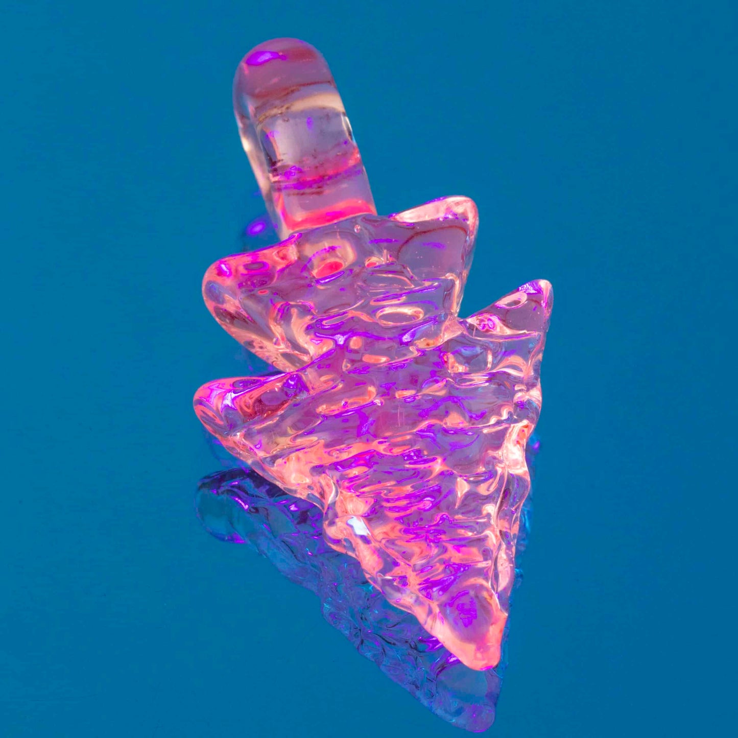 innovative glass pendant - Electric Flamingo Mini Arrowhead Pendant by ElksThatRun