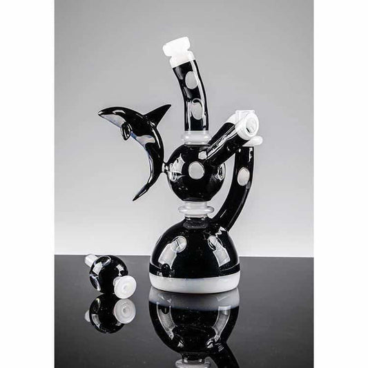sophisticated design of the UV Orca Porthole Xhalerator Rig (w/ Case & Carb Cap) (Glowstick / Black) by Robert Mickelsen
