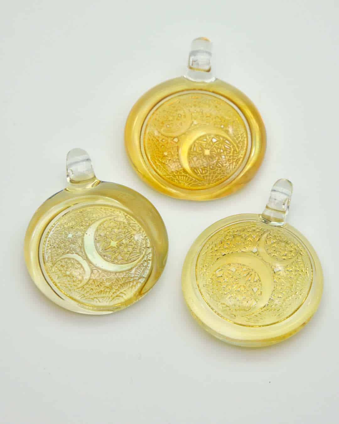 meticulously crafted glass pendant - Crescent Moon Pendant by Jolex