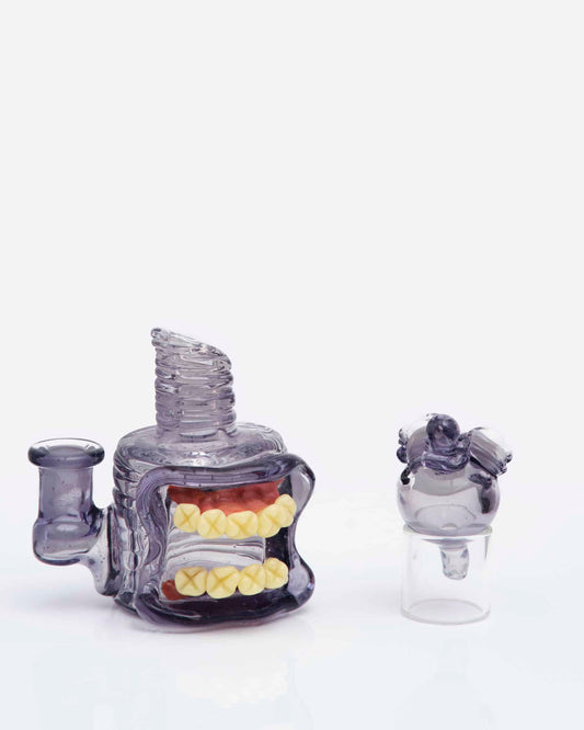 meticulously crafted design of the Mischief CFL Mini Face Rig w/ Matching Carb Cap by FrostysFresh