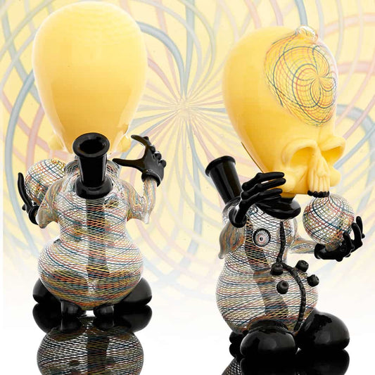 heady design of the Hendy & Jeff Heathbar Collab Rainbow Reticello Alien Ambassador Rig