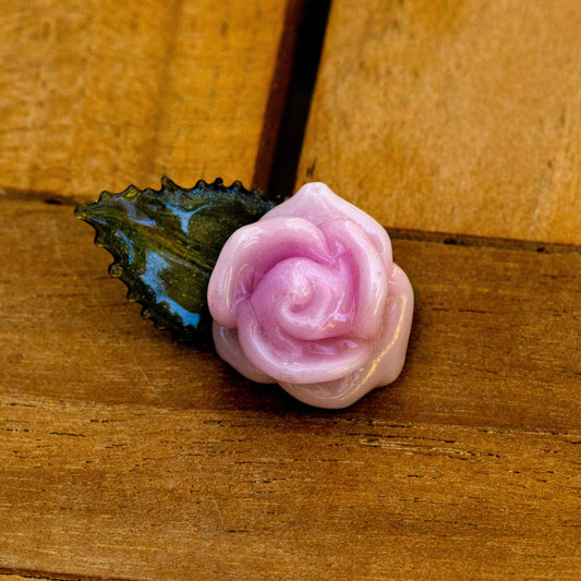 meticulously crafted glass pendant - Rosemary Gold Rose Pendant by Sakibomb