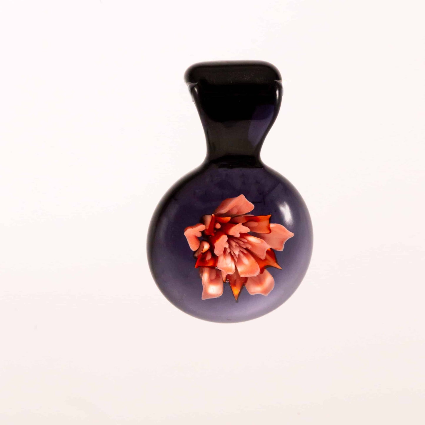 heady glass pendant - Flower Pendant #3 BY KIMMO (PURPLE, RED, & ORANGE)