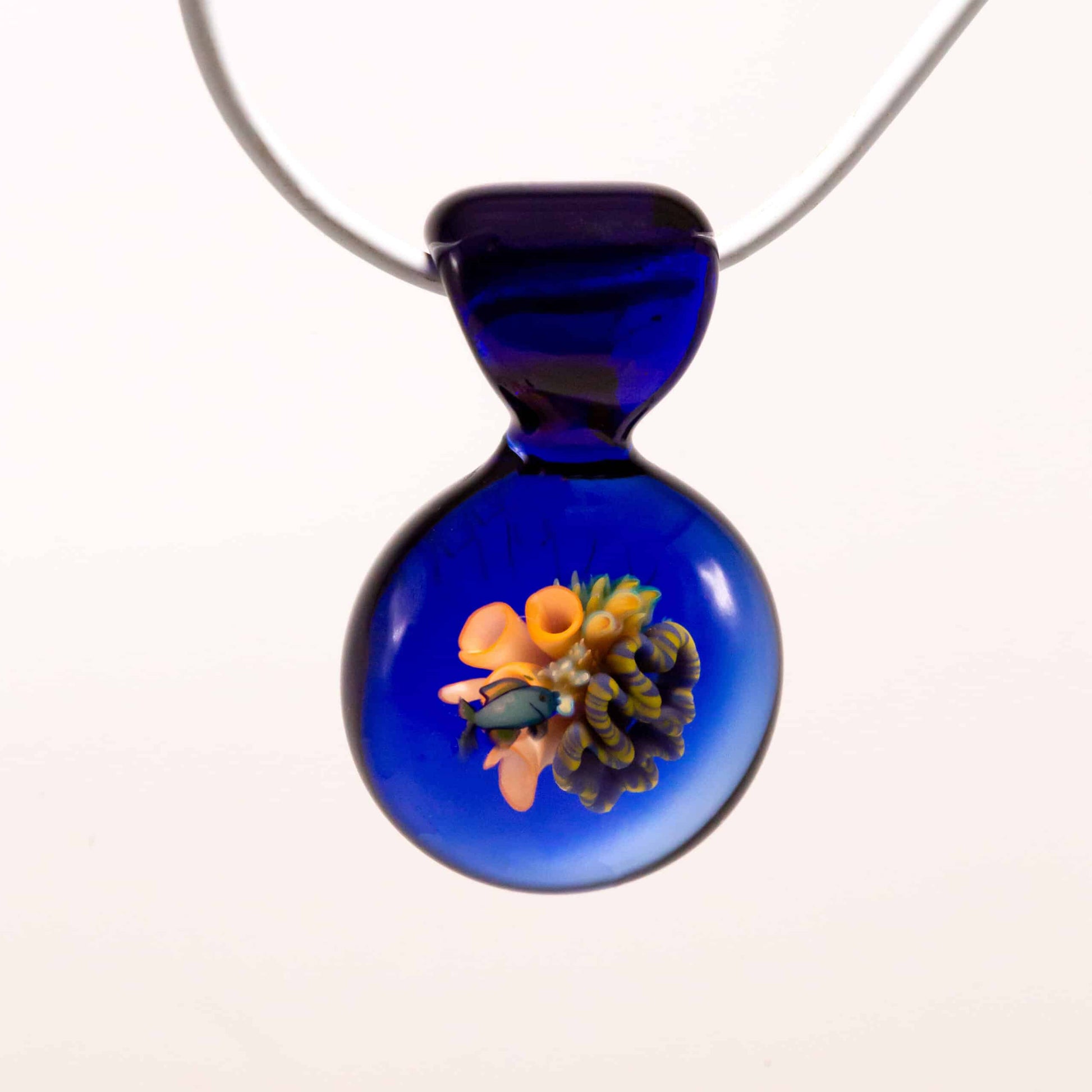 meticulously crafted glass pendant - Coral Reef Pendant (BLUE, FISH) #5 BY KIMMO