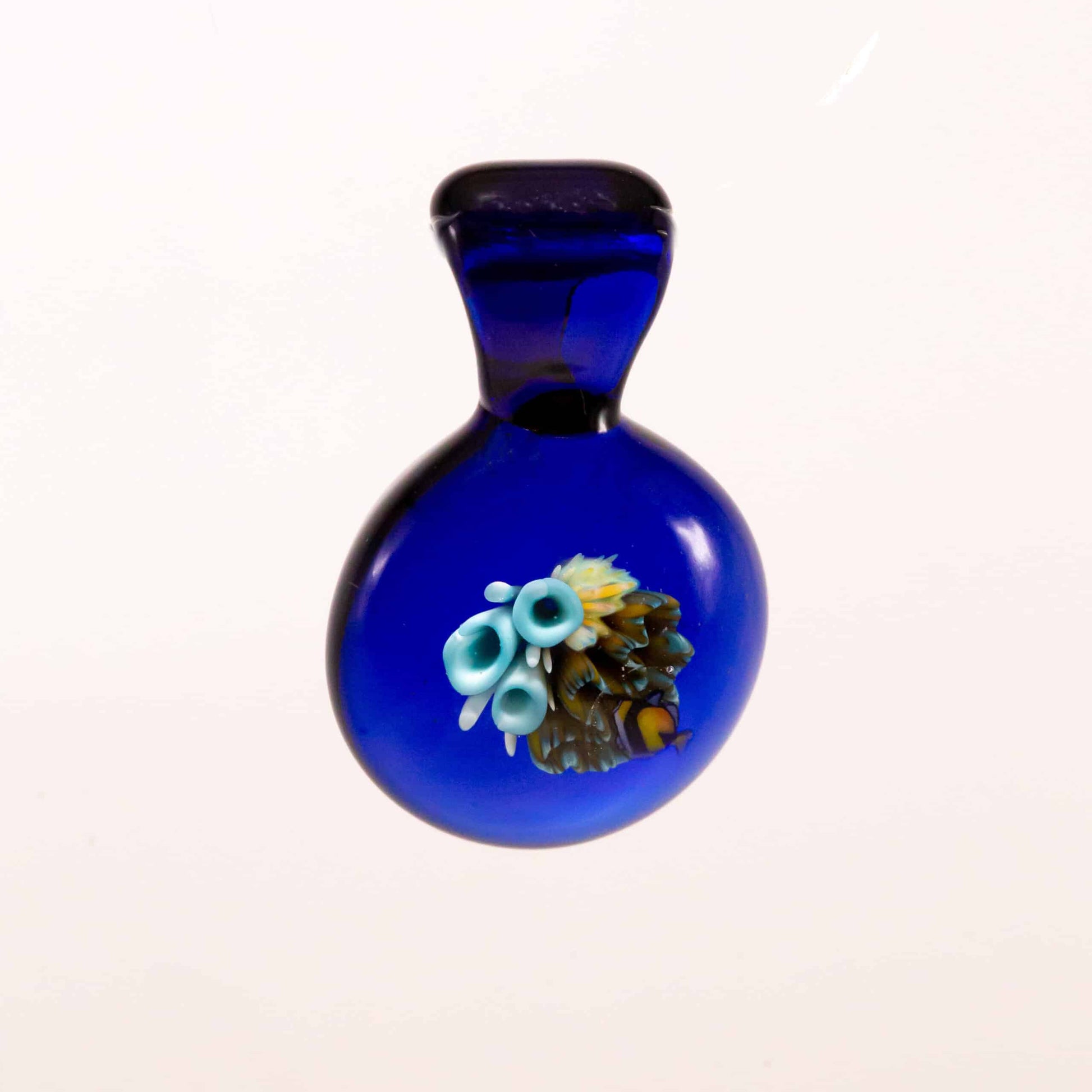 innovative glass pendant - Coral Reef Pendant (BLUE, YELLOW AND BLACK FISH) #11 BY KIMMO