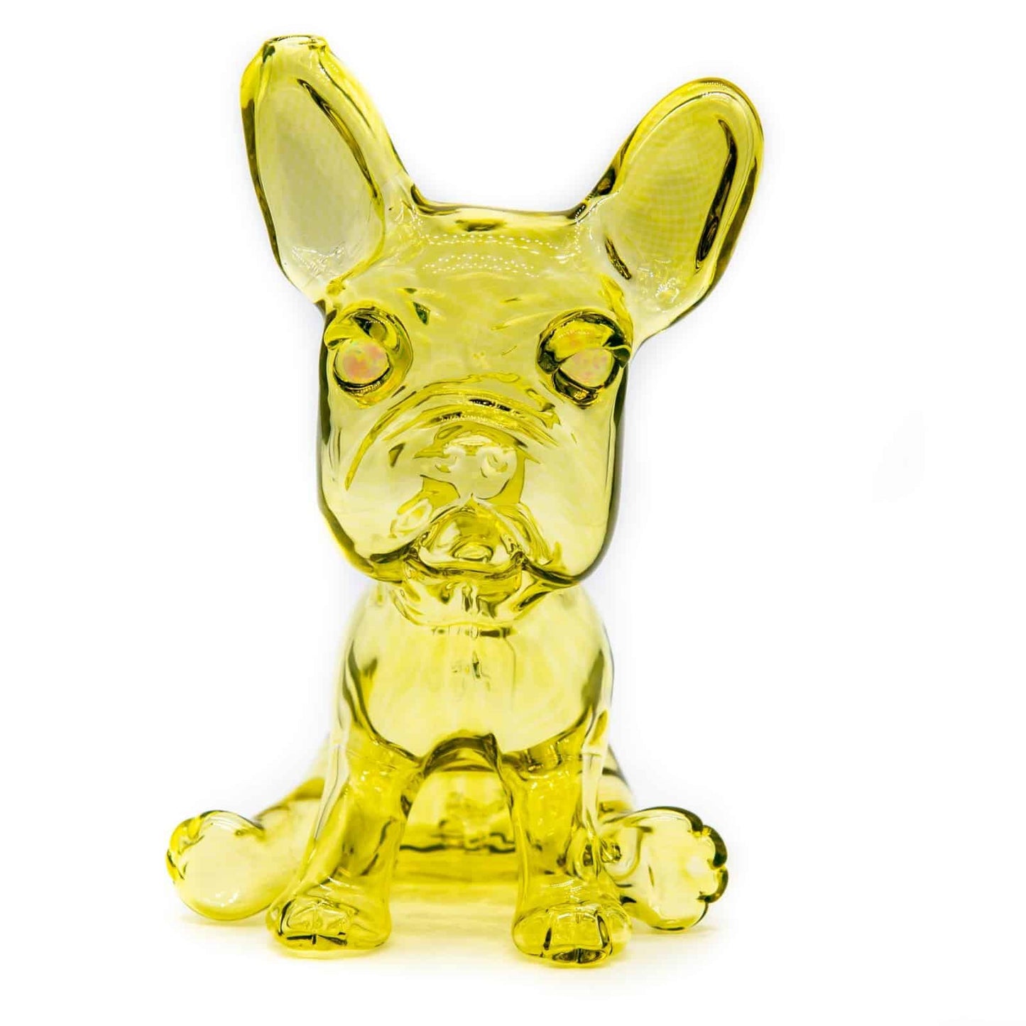 artisan-crafted glass pendant - [SW5] Citrine UV Frenchie Recycler with Opal Eyes Set by Swanny (w/ matching Opal Eyes Frenchie Pendant, Frenchie Spinner Cap, Bobblehead Opal Eyes Pendant, a Swanny Moodmat, and a signed 1300 Pelican