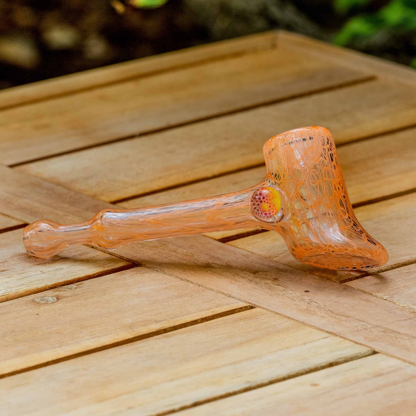 exquisite design of the Lava Fully Worked Hammer Dry Pipe (with milli) by Snoopy Glass