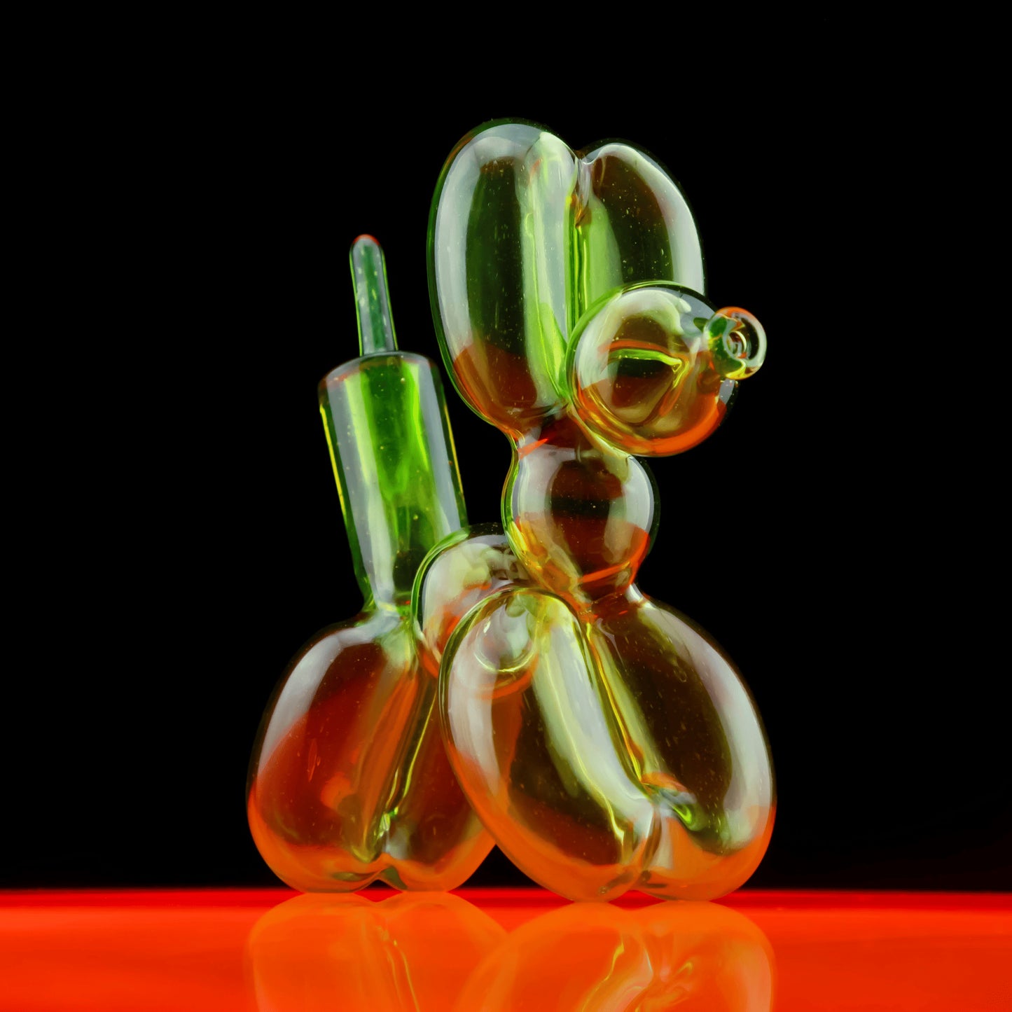 artisan-crafted design of the UV Reactive Citrine Full Size Balloon Dog Rig by Blitzkriega