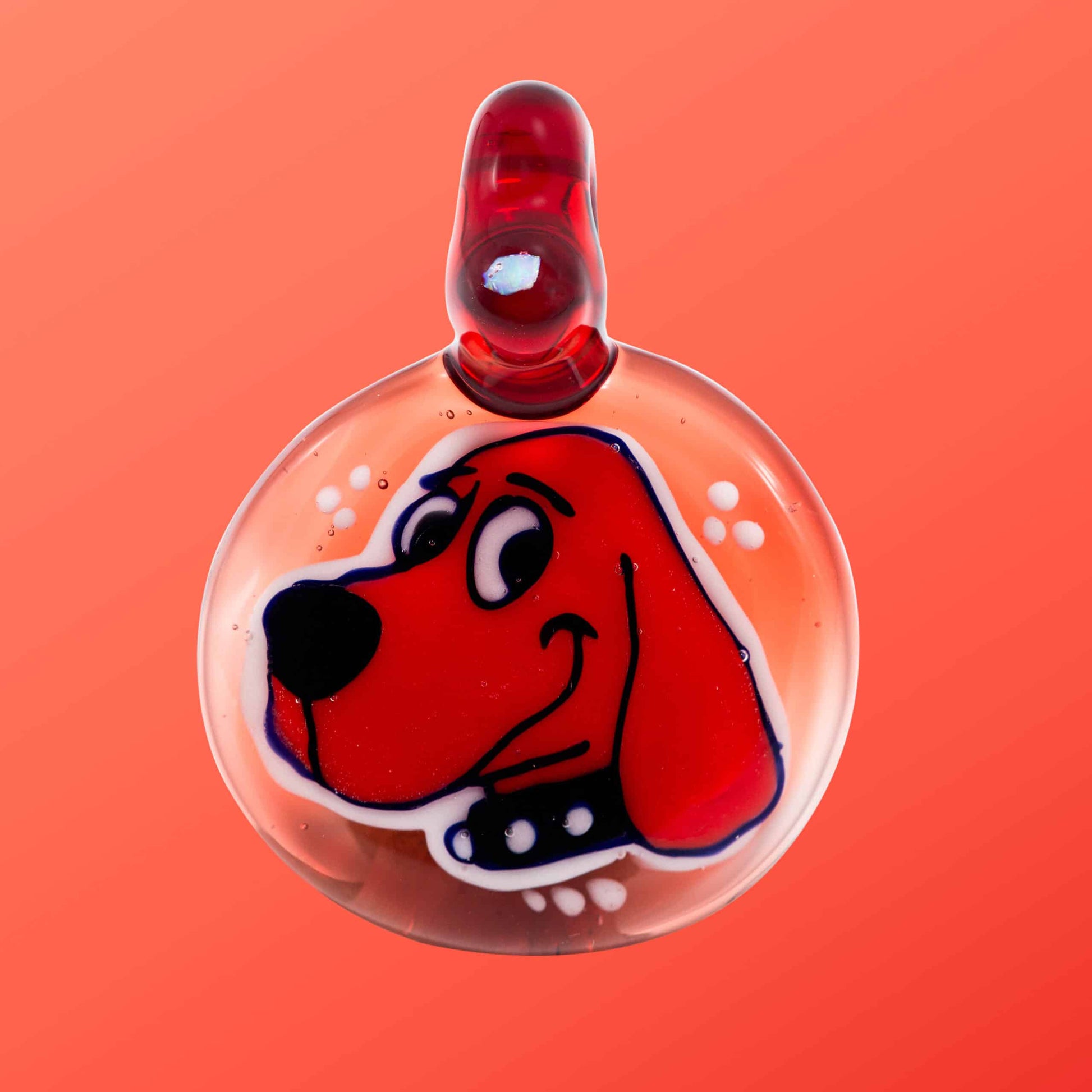 heady glass pendant - Clifford The Big Red Dog Pendant by Avi Glass