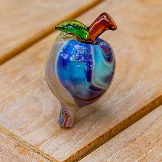 premium quality design of the Double Amber Purple Chaos Tech Apple Bubble Cap by Pouch Glass