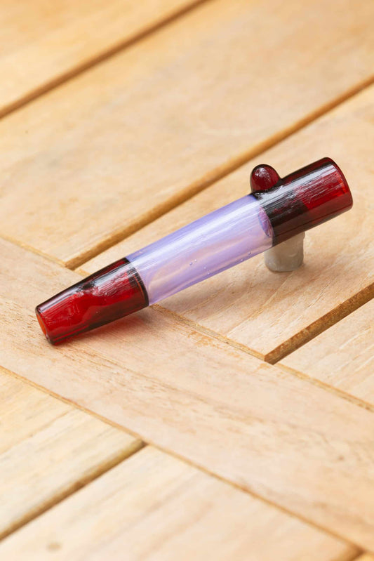 innovative art piece - Ruby Lilac One Hitter by Pouch Glass