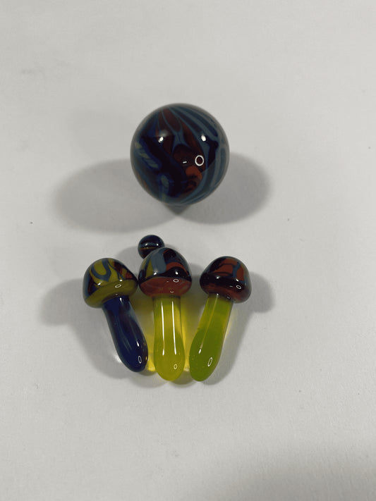 artisan-crafted art piece - Midweight Coogi Mushroom Slurper Set w/ 25mm Marble (A) by Trip A