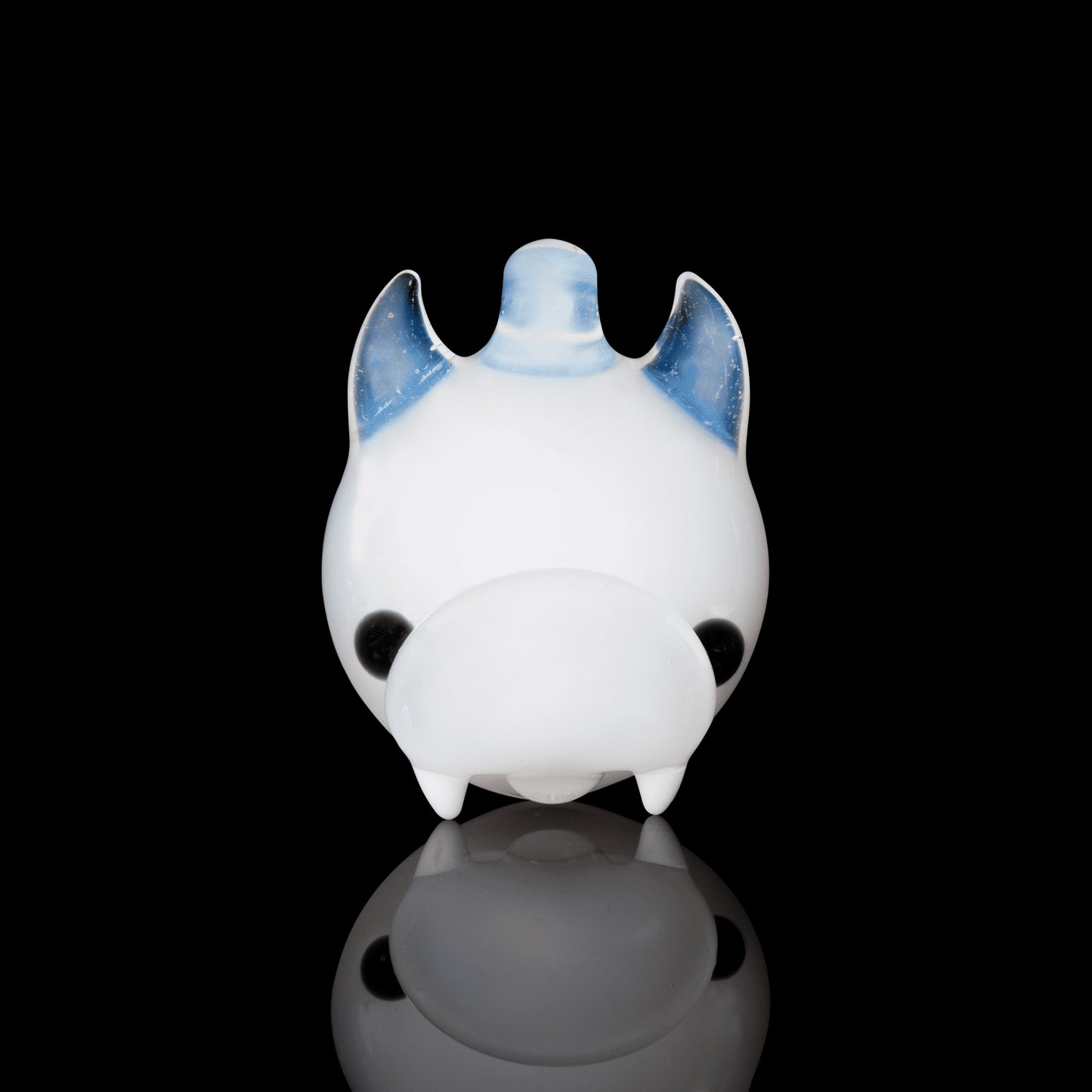 exquisite glass pendant - White Face w/ Blue Horns Duck Pendant by Ryno Glass