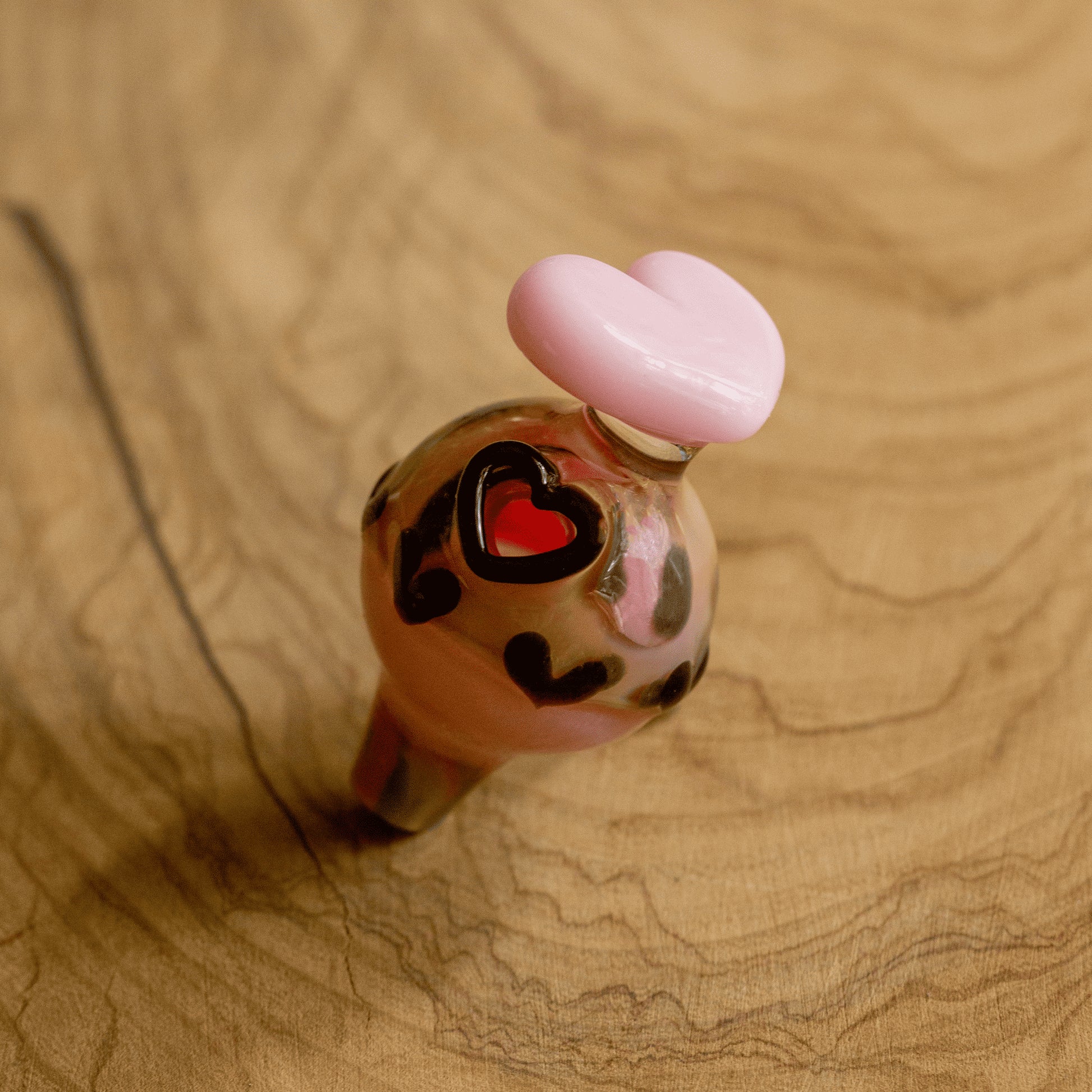 premium quality design of the Leopard Print Carb Cap w/ Pink Heart by Sakibomb