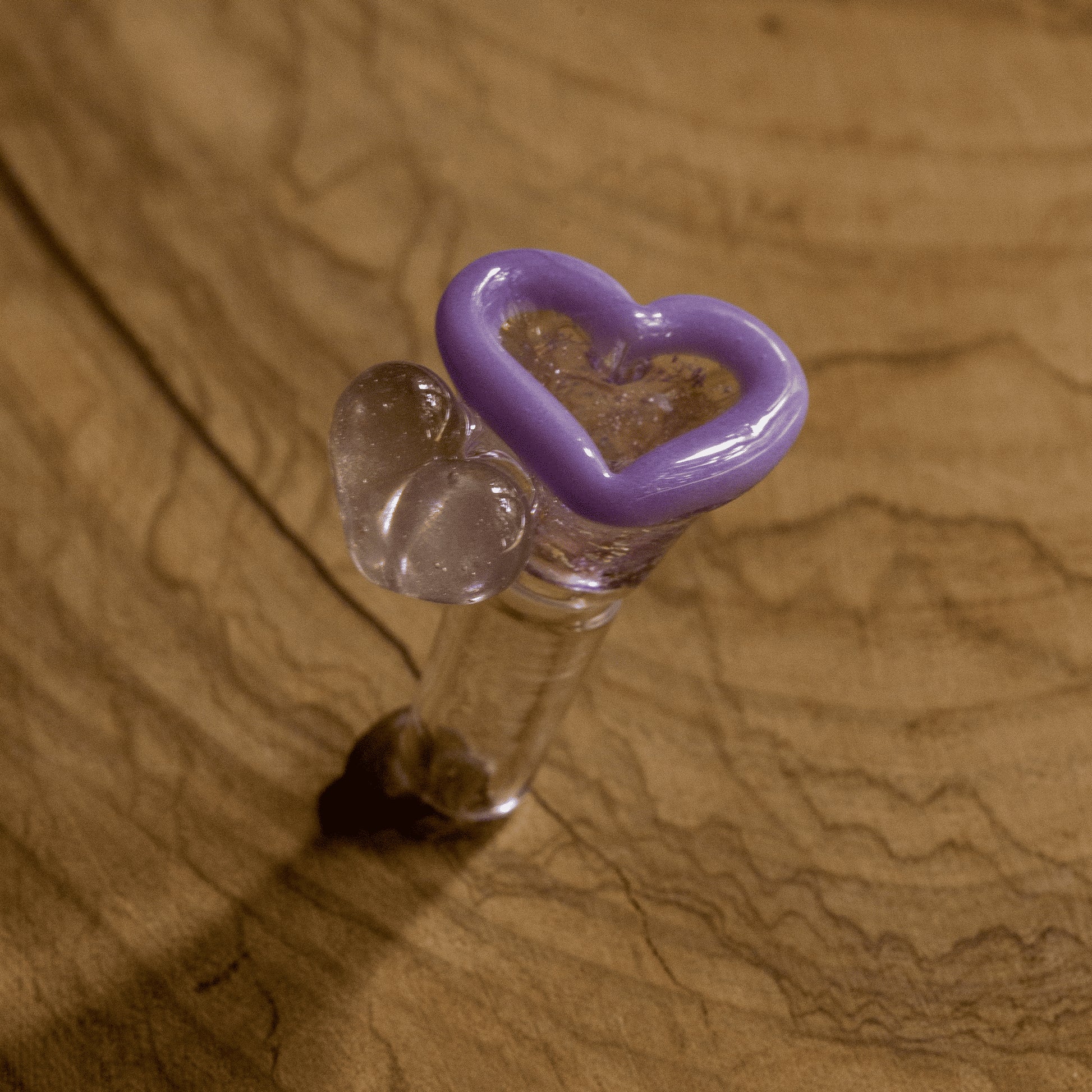 heady art piece - Purple 10mm Male Heart Slide by Sakibomb