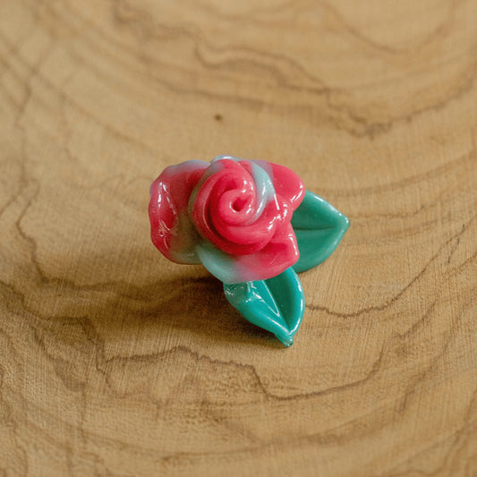 exquisite glass pendant - Pink & Blue Rose Pendant by Sakibomb