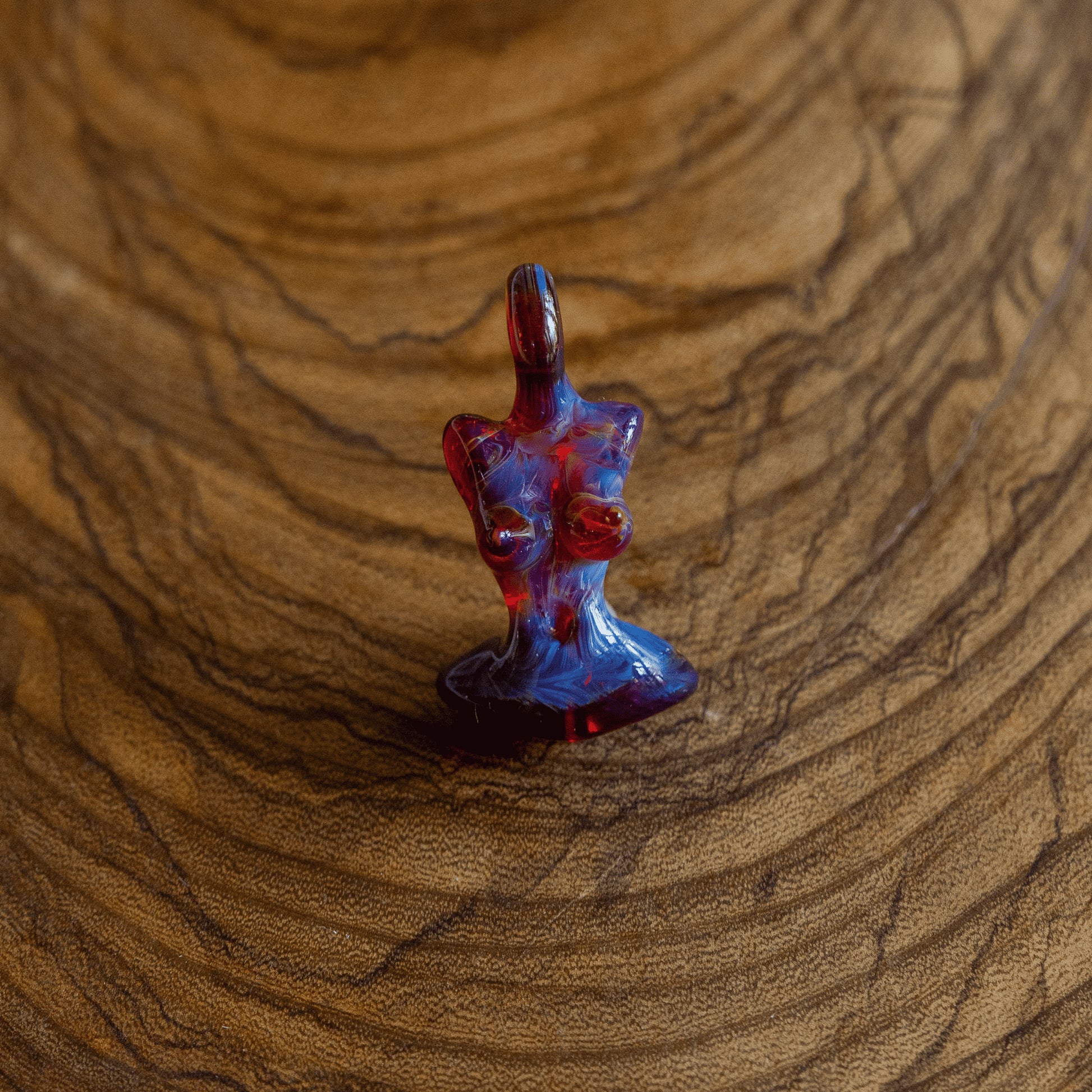 sophisticated glass pendant - Amber Purple Torso Pendant by KT Scissorbaby