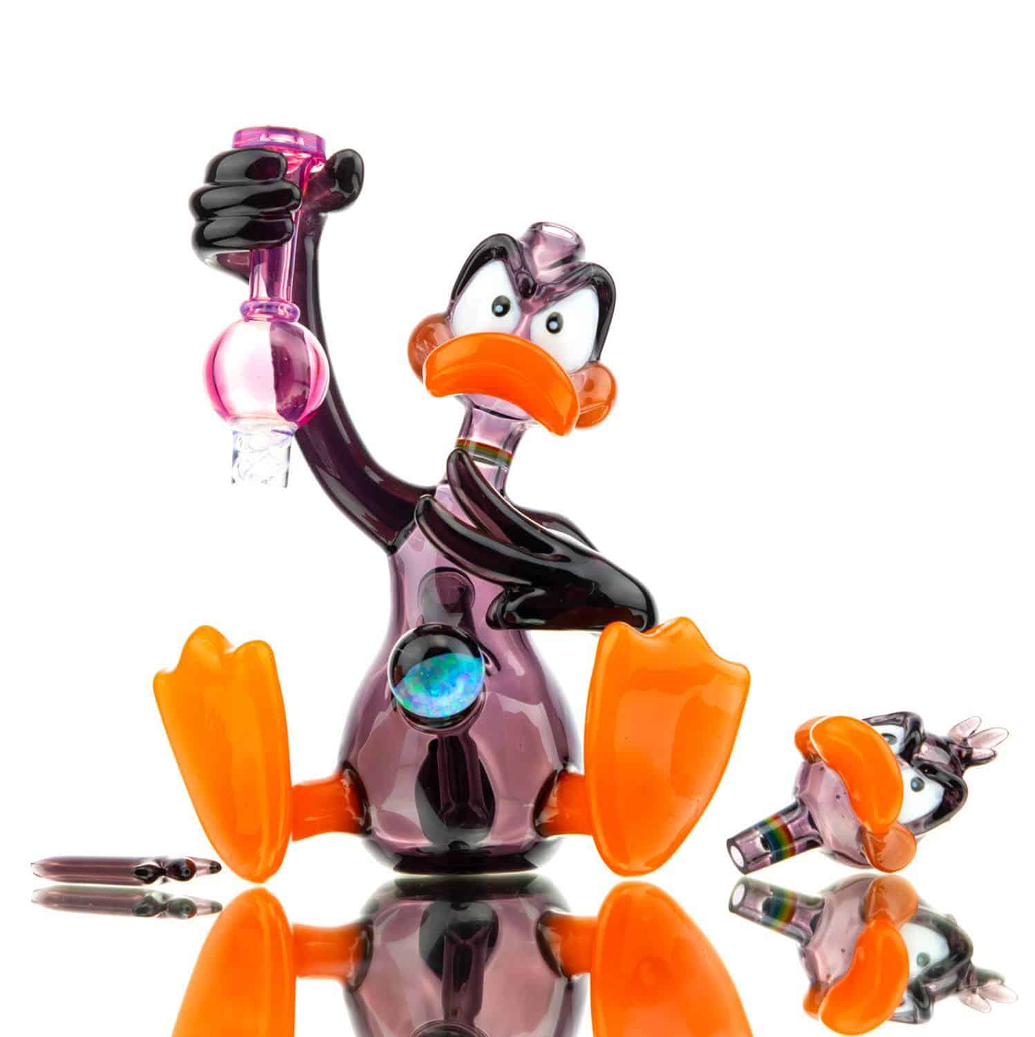 artisan-crafted design of the Dabby Duck Rig Set w/ Spinner Cap, Matching Dabby Cap/Pendant, and Dabber by JSmart Glass