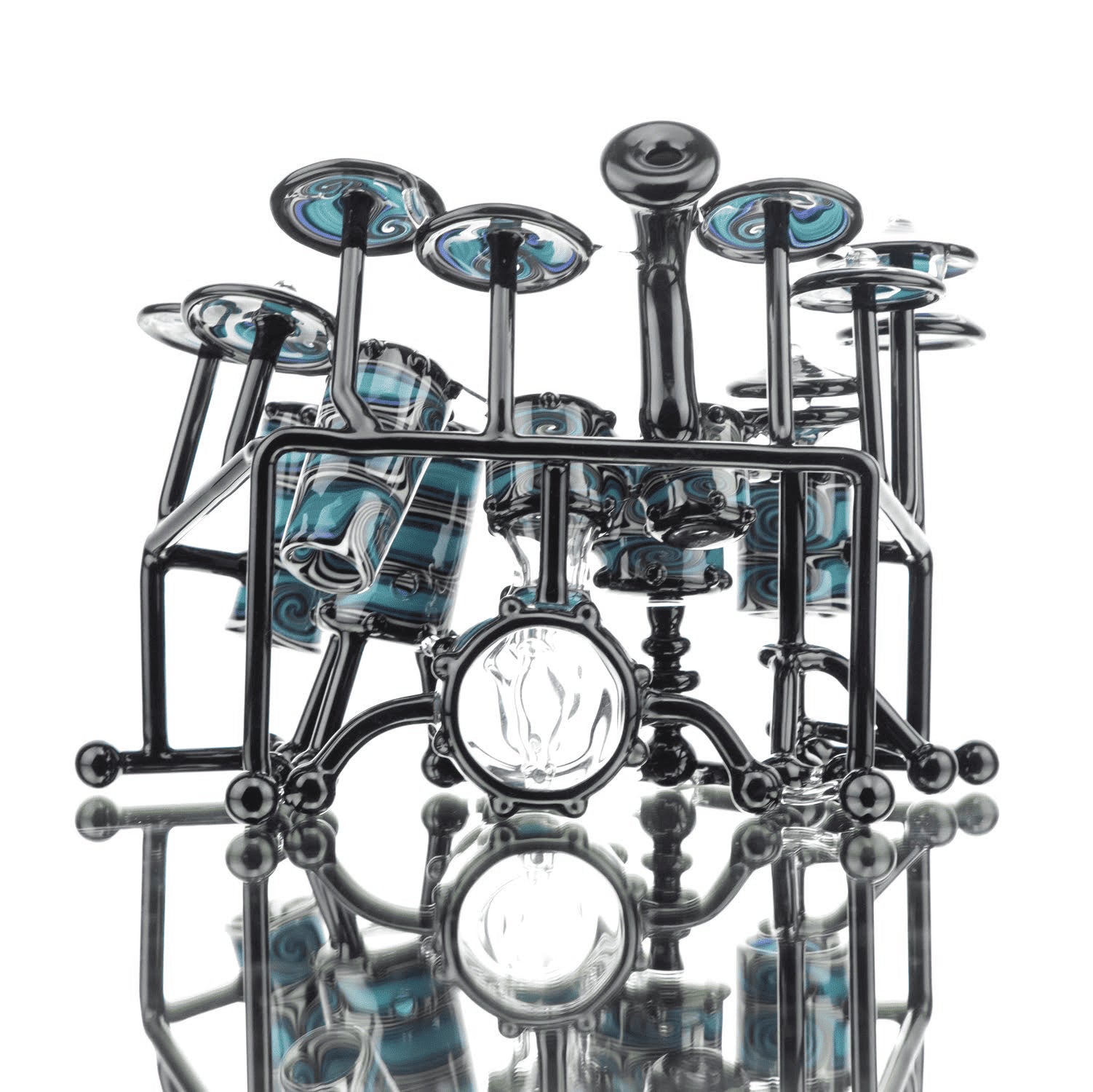 artisan-crafted art piece - Aqua Azul Drum Set by AJ Roberts
