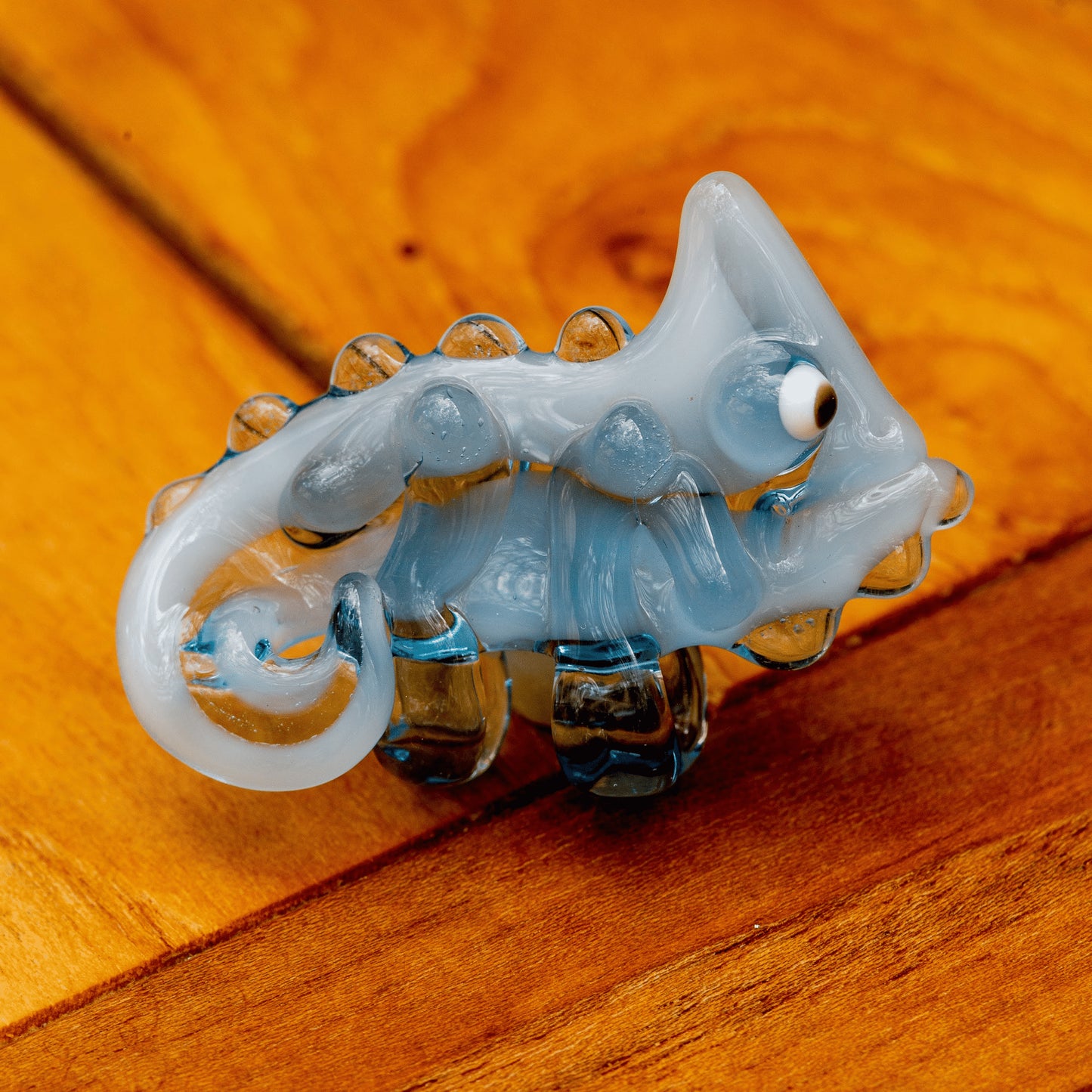meticulously crafted glass pendant - Chameleon Pendant (H) by Willy That Glass Guy