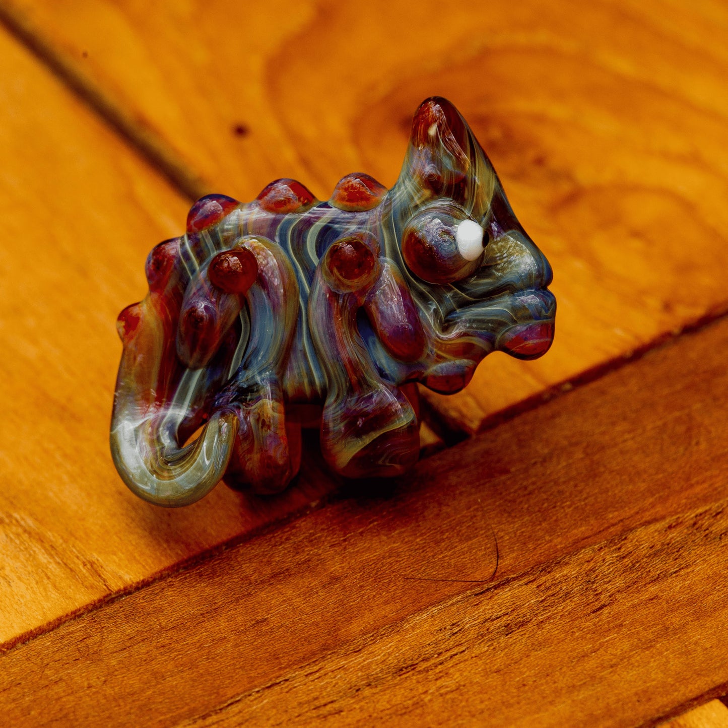 hand-blown glass pendant - Chameleon Pendant (J) by Willy That Glass Guy