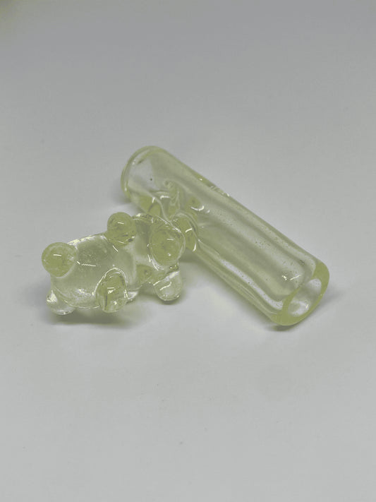 artisan-crafted art piece - UV Heady Bear Tip (L) by Alexander The Great Glass