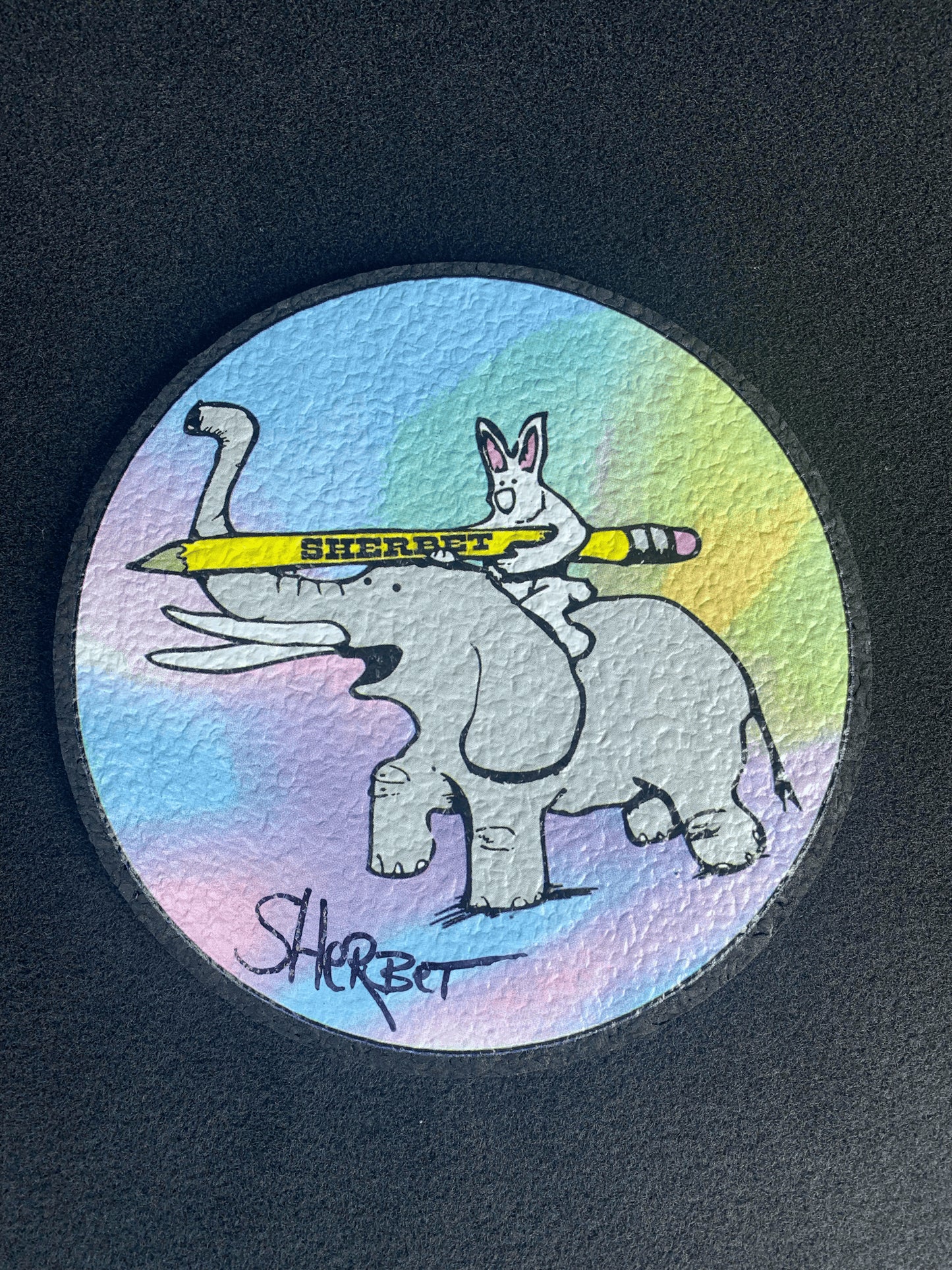 heady art piece - Elephant & Bunny Circle Moodmat by Sherbet Glass