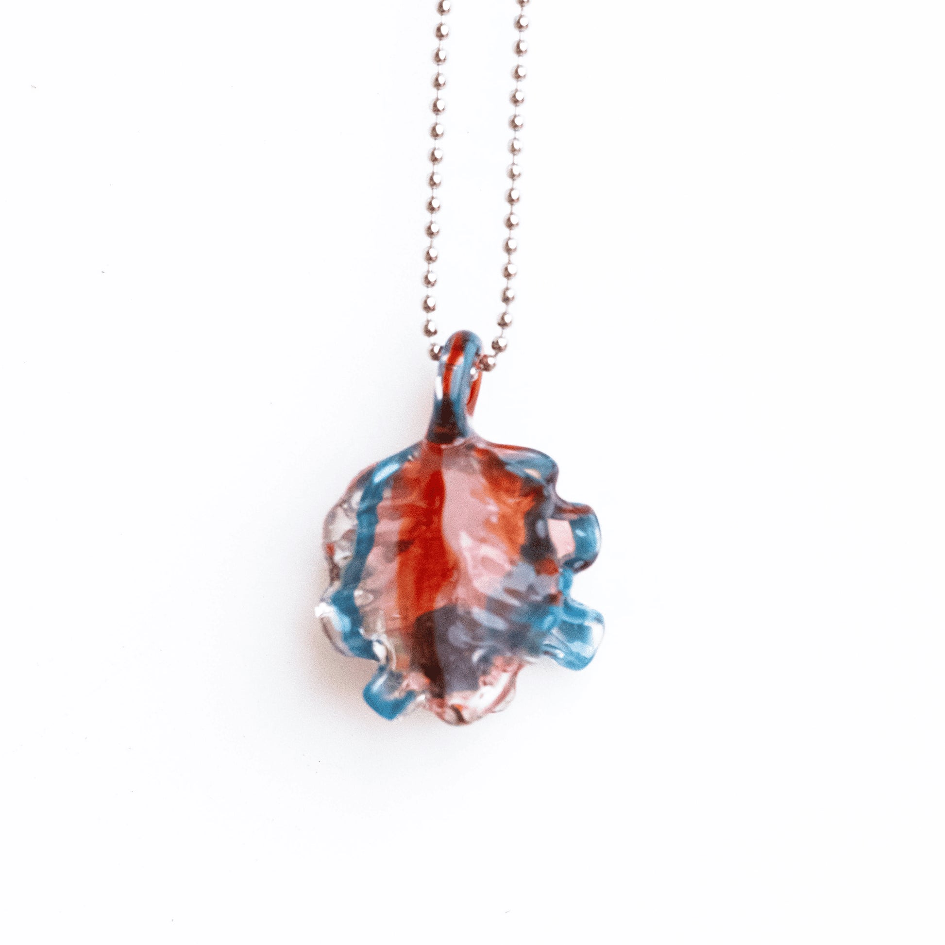 artisan-crafted glass pendant - Oyster Seashell Pendant (C) by Patty D Glass