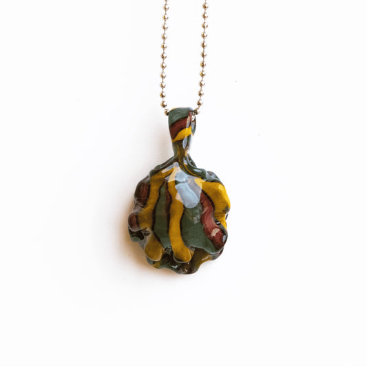 meticulously crafted glass pendant - Oyster Seashell Pendant (E) by Patty D Glass