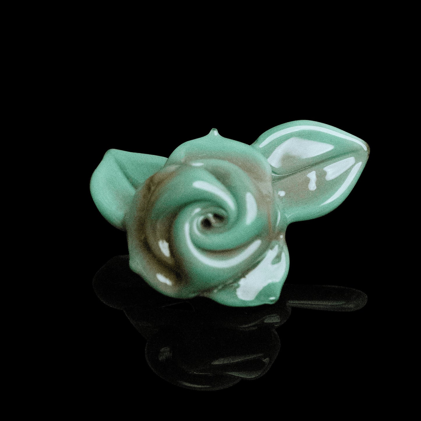 meticulously crafted glass pendant - Turquoise Rose Pendant (A) by Sakibomb (2021)