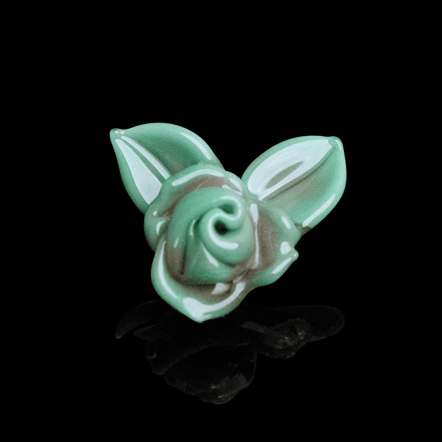 meticulously crafted glass pendant - Turquoise Rose Pendant (C) by Sakibomb (2021)