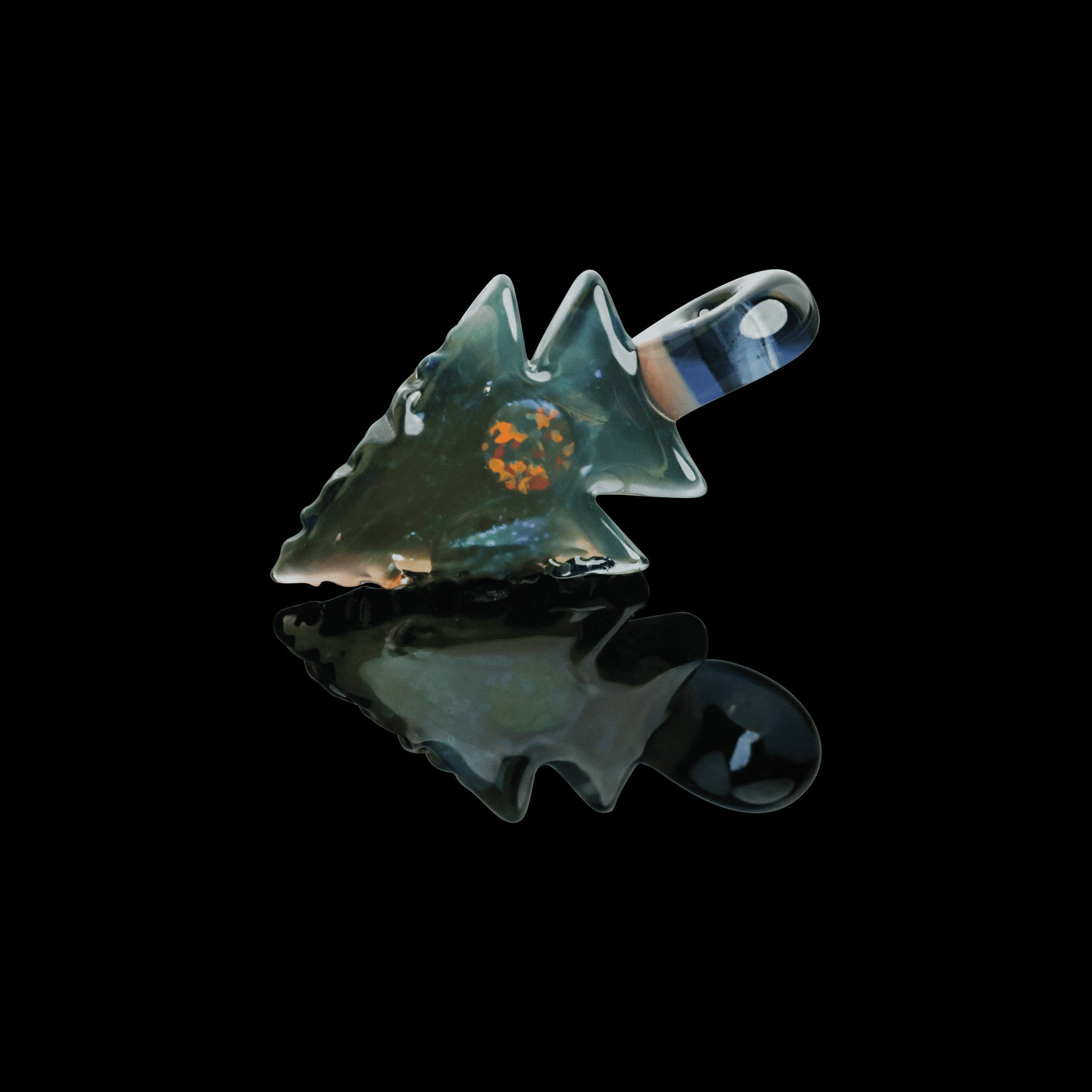 luxurious glass pendant - Fumed Arrowhead Pendant w/ Opal (B) by Elks That Run (2022 Drop)