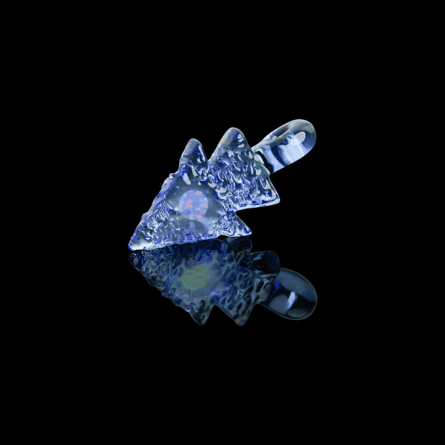 artisan-crafted glass pendant - GA Blue Dream Opal Arrowhead Pendant by ElksThatRun (2022 Drop)