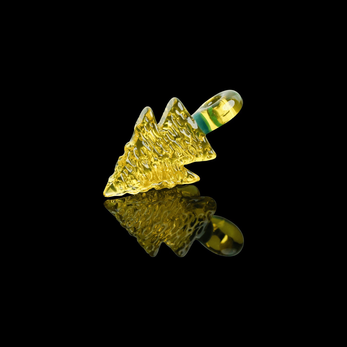 meticulously crafted glass pendant - GA Terps CFL Arrowhead Pendant by Elks That Run (2022 Drop)