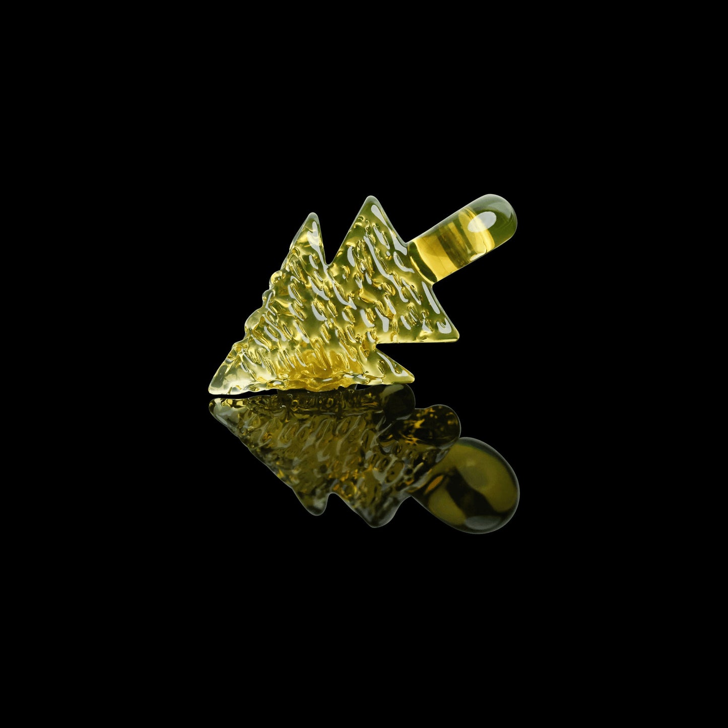 artisan-crafted glass pendant - MA Citrine UV Arrowhead Pendant by Elks That Run (2022 Drop)