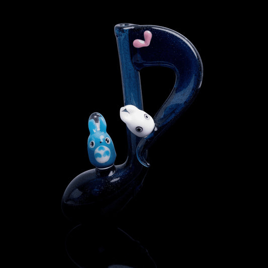 meticulously crafted design of the Singing Totoro Music Note Pipe by Kawaii Glass x Sakibomb (2022 Drop)