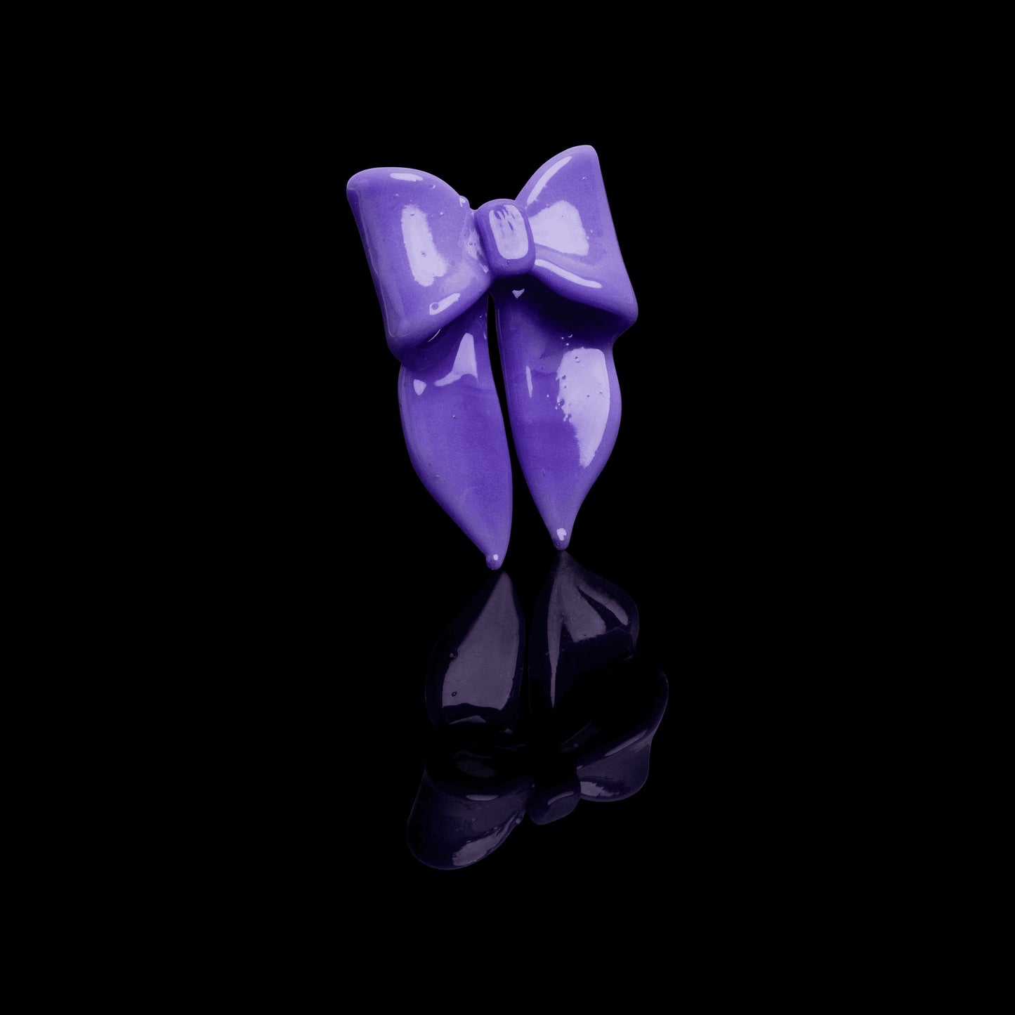 artisan-crafted glass pendant - Purple Bow Pendant (F) by Sakibomb (2022 Drop)