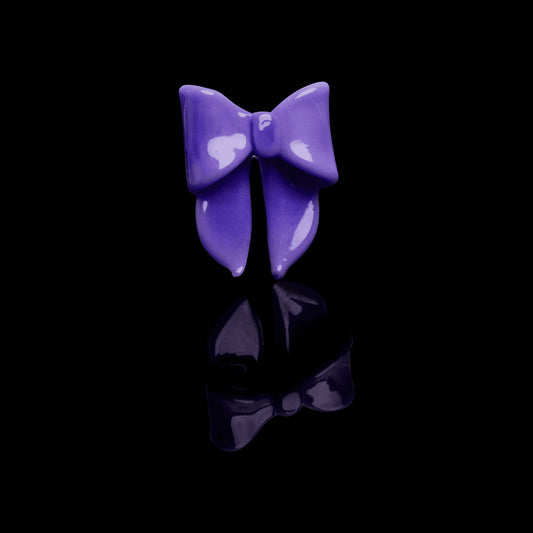 meticulously crafted glass pendant - Purple Bow Pendant (B) by Sakibomb (2022 Drop)