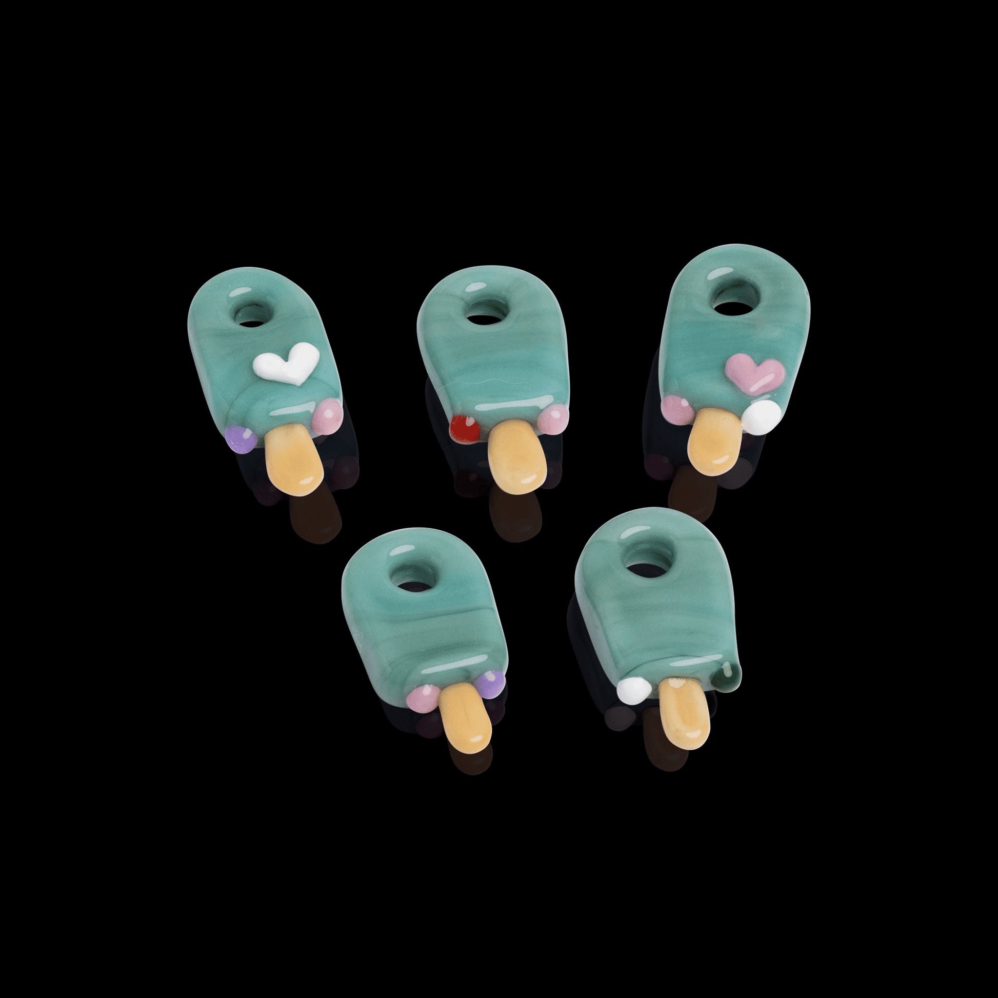 artisan-crafted glass pendant - Bubblegum Pop Popsicle Pendant (A) by Sakibomb (2022 Drop)