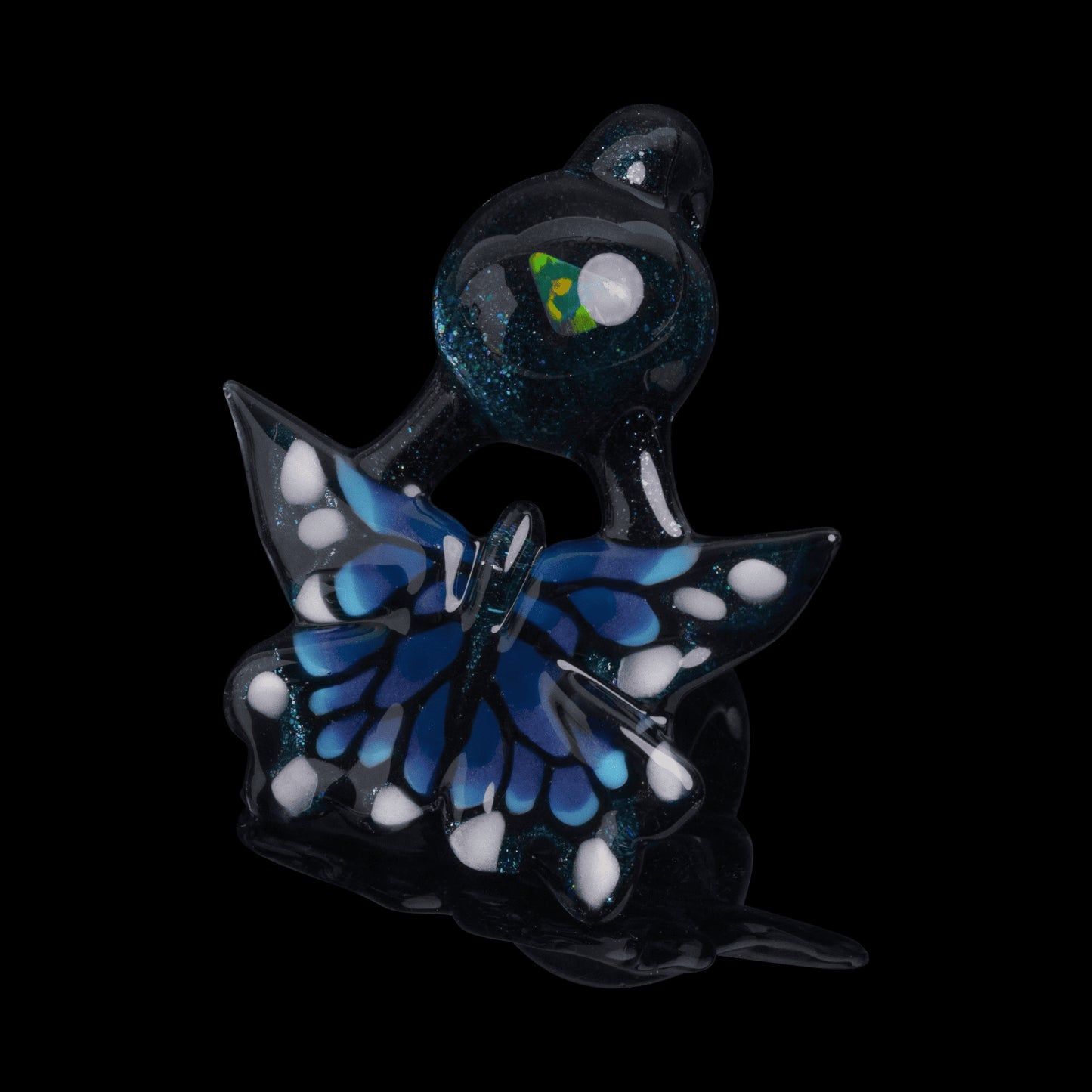 meticulously crafted glass pendant - Blue Full Butterfly Pendant by Shayla Windstar (GV 2022)