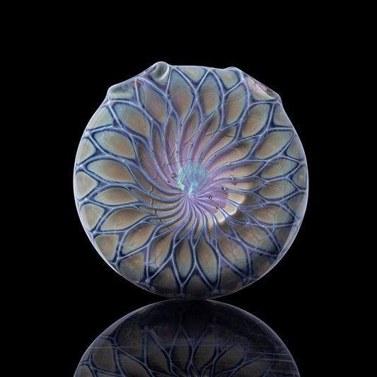 luxurious glass pendant - Pineapple Pattern Disk Pendant (A) by Hondo Glass (2022 Release)
