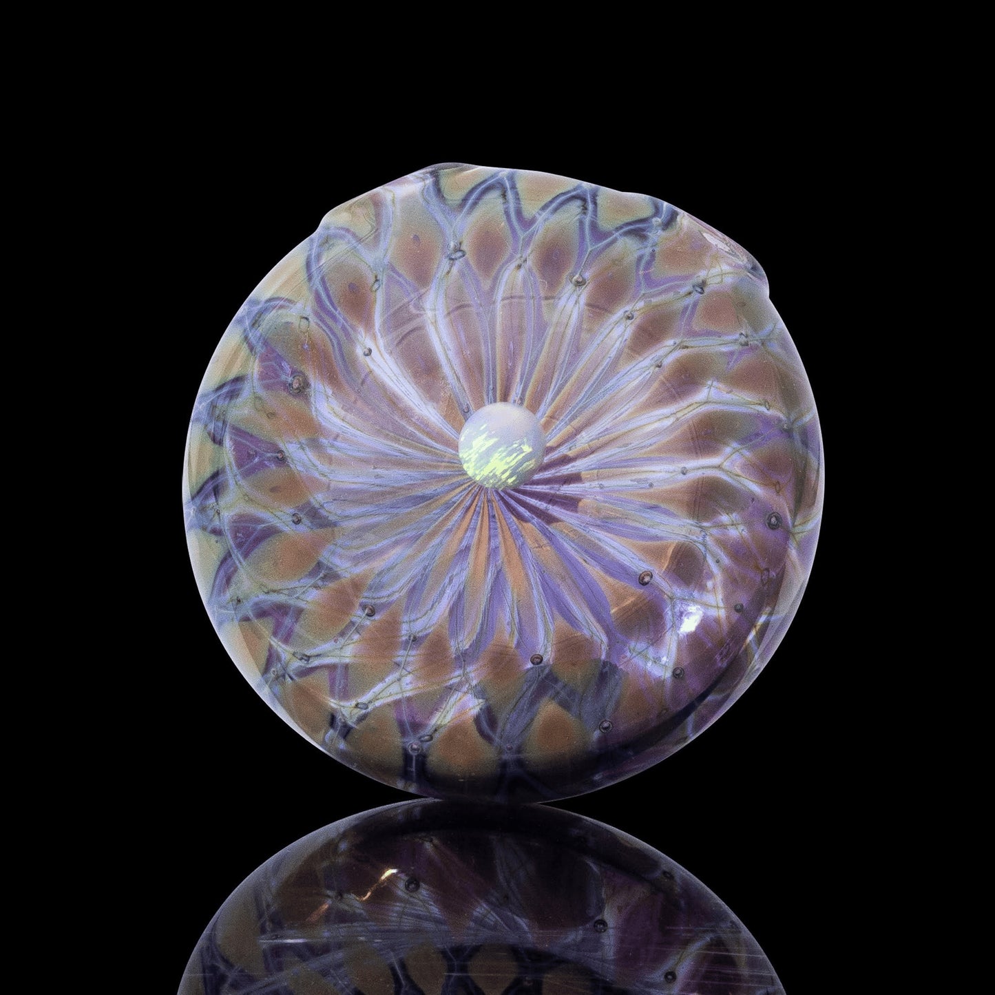 exquisite glass pendant - Pineapple Pattern Disk Pendant (C) by Hondo Glass (2022 Release)