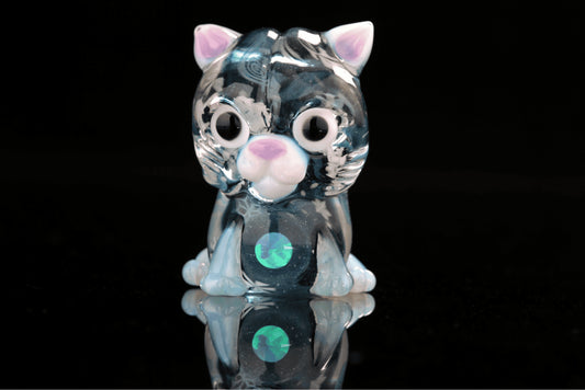 hand-blown glass pendant - Kitty Pendant by Chaka Glass x Nathan Belmont (Belmont’s Beasts) (SOLD)