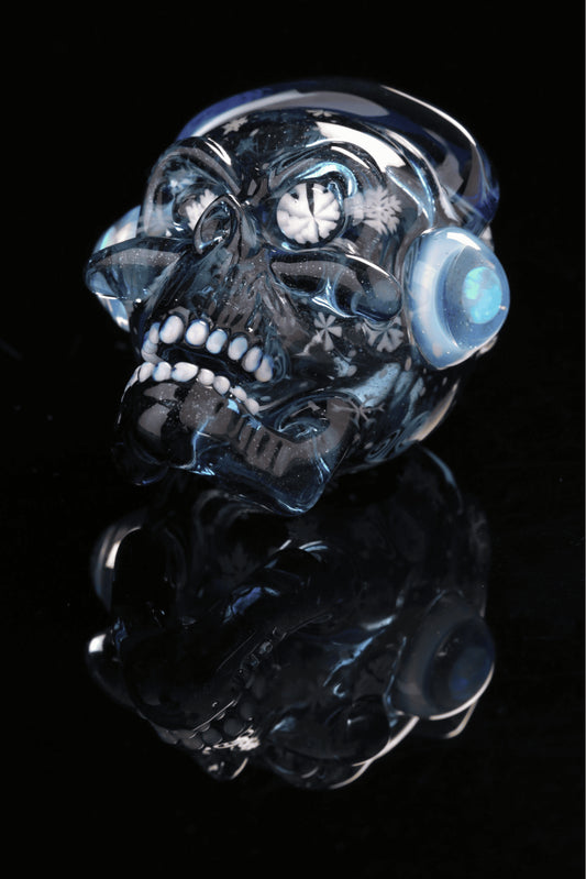 luxurious glass pendant - Skull Rocker Pendant by Chaka Glass x Nathan Belmont (Belmont’s Beasts)