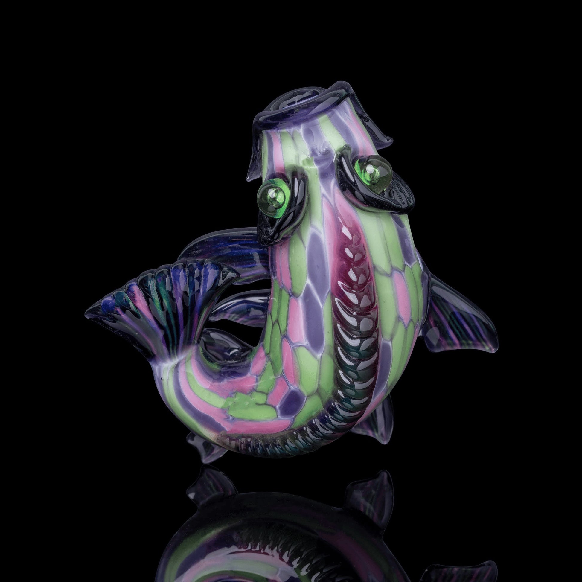 hand-blown glass pendant - Tropic Berry Koi Fish Pendant by Nathan Belmont (Belmont’s Beasts)