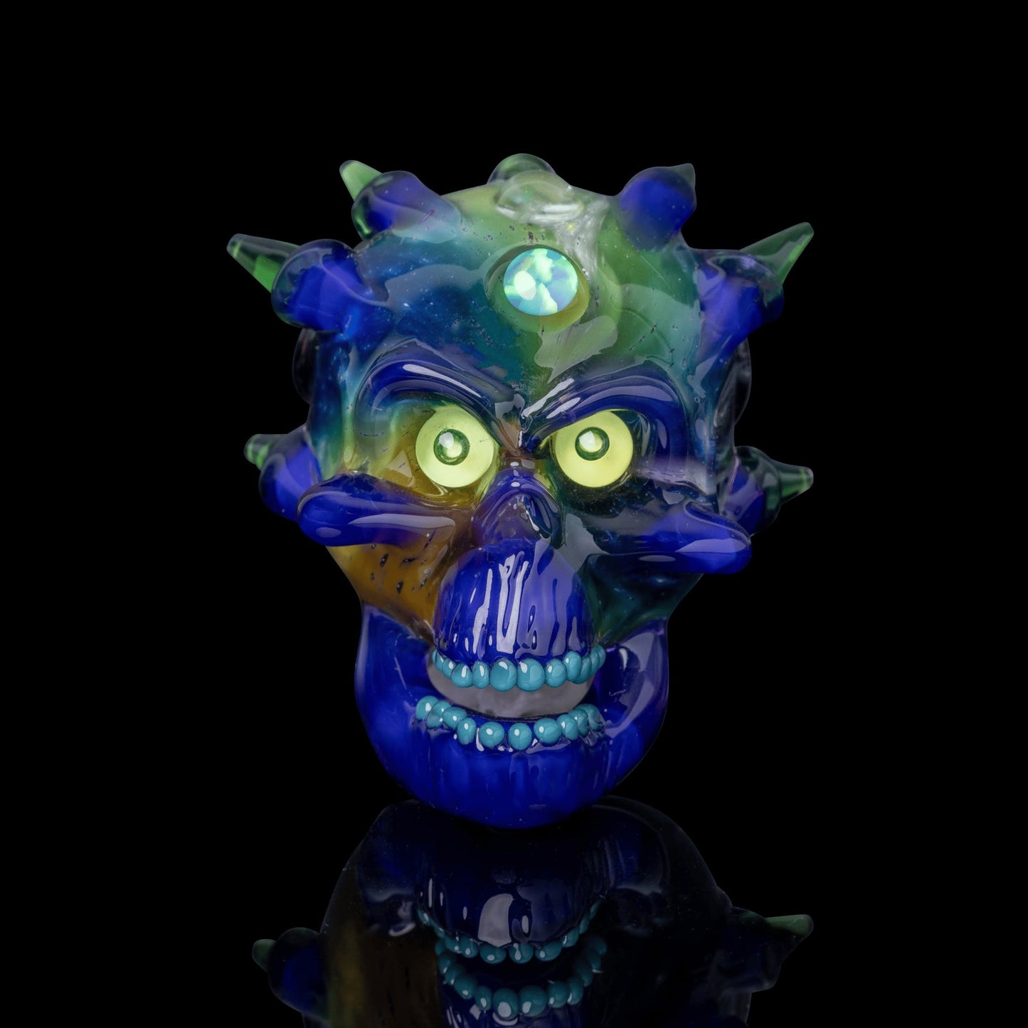 meticulously crafted glass pendant - Space Skull Pendant by Kimmo Glass x Nathan Belmont (Belmont’s Beasts)